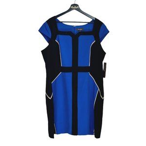 Phase Seven Blue Black Color block Sheath Dress 18